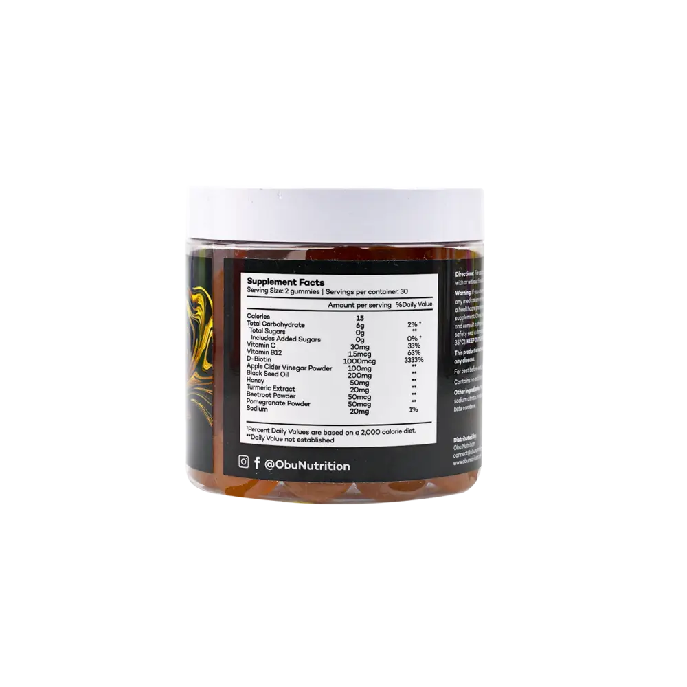 Obu Black Seed Oil Honey Flavor 60 Gummies