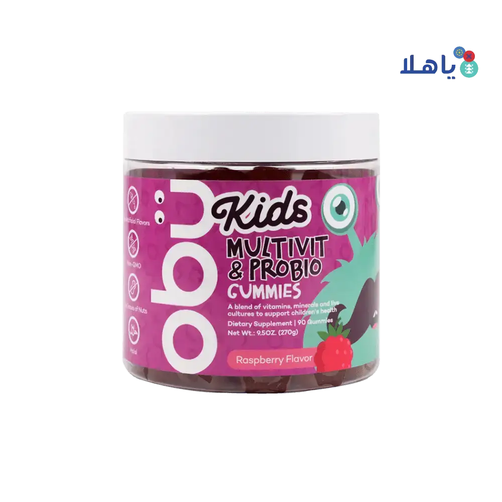 ObuNutrition - OBU KIDS MULTIVITAMIN & PROBIOTIC 90 GUMMIES - RASPBERRY - Pharmazone - 