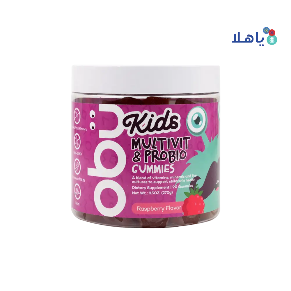 OBU KIDS MULTIVITAMIN & PROBIOTIC 90 GUMMIES-RASPBERRY