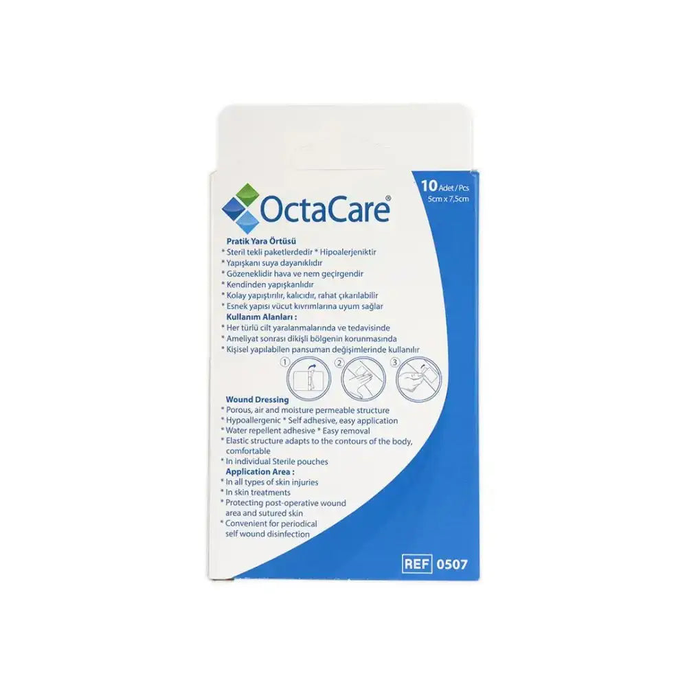 Octamed - Octacare Fabric Wound Plaster 5x7.5cm 10pcs - 0507 - Pharmazone - 