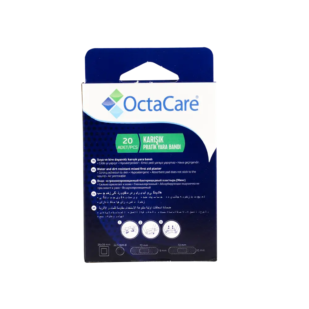 Octacare First Aid Plaster Assorted Sizes 20pcs-130