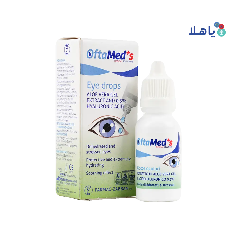 OFTAMED+S ALOE VERA GEL & HYLURONIC ACID EYE DROPS