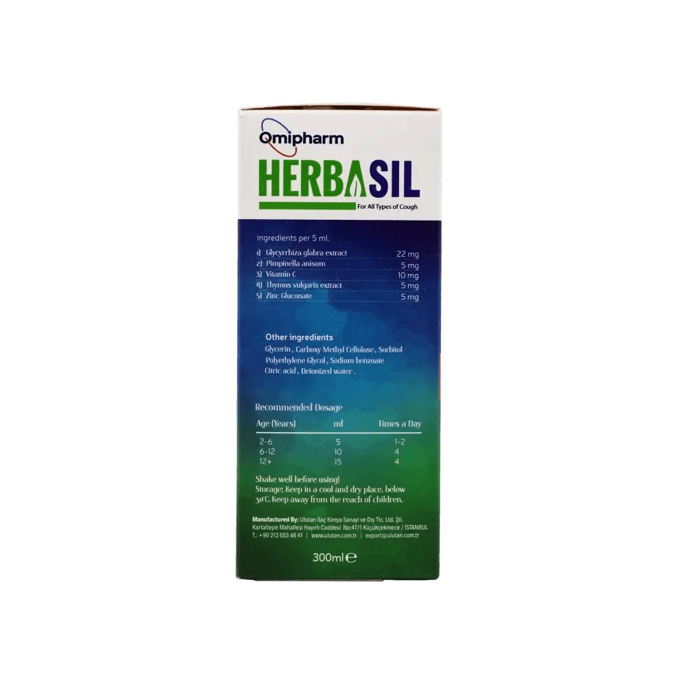 OMIPHARM - HERBASIL HERBAL SYRUP WITH ZINC 300ML - Pharmazone - 