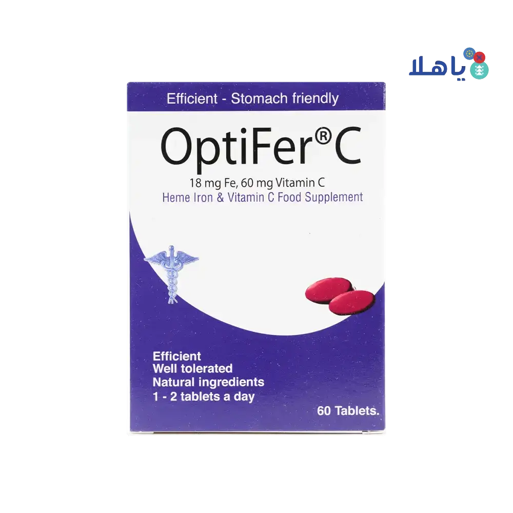 MediTec InterNational - Optifer C 18Mg Iron + 80Mg Vit - C 60 Tab - Pharmazone - 