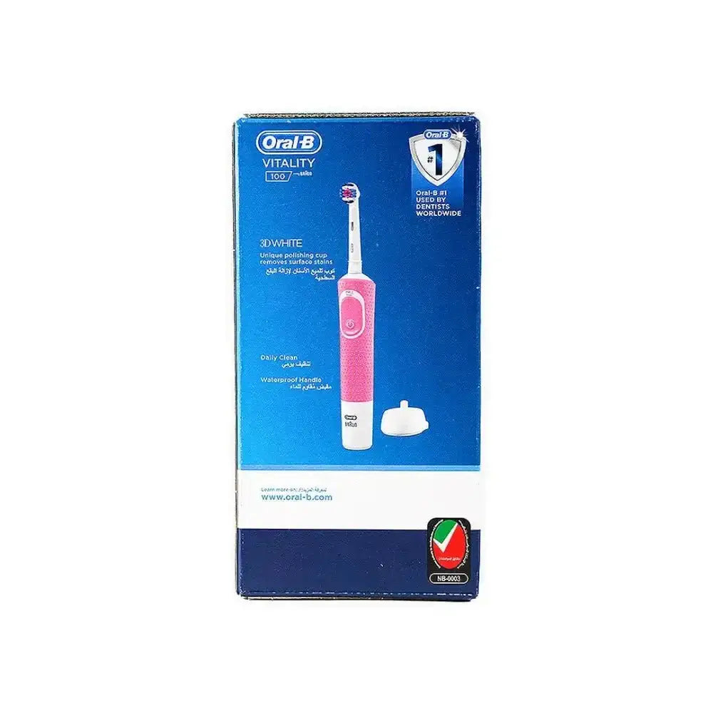 P&G Oral B - Oral - B Vitality 100 3d White Rechargeable Toothbrush - Pink - Pharmazone - 