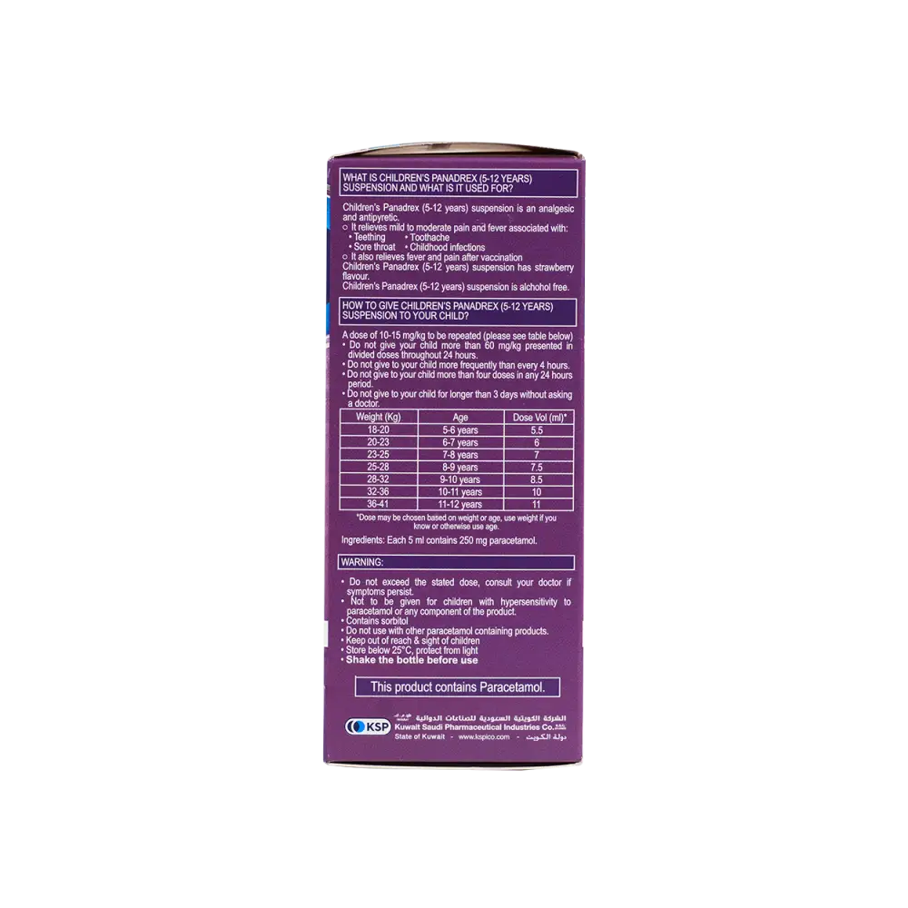 PANADREX SUSP 250MG/5ML 100ML