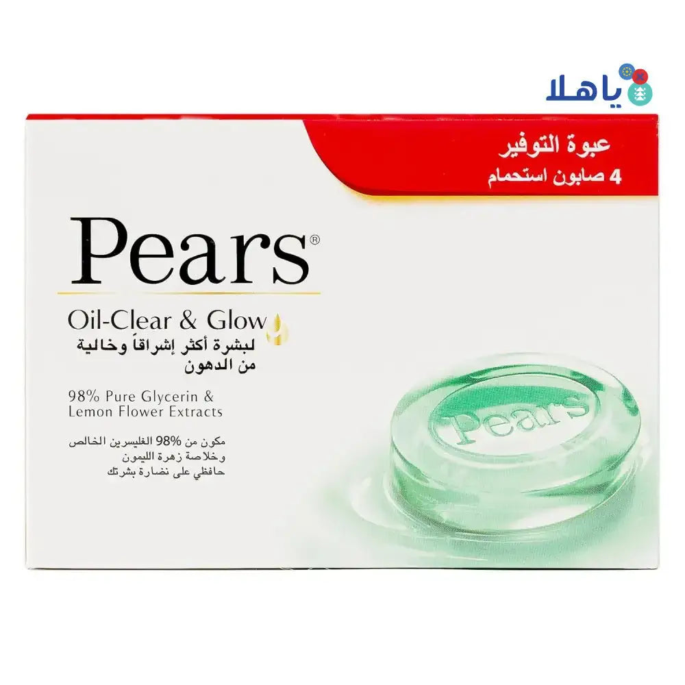 PEARS - Pears Oil - Clear & Glow Bar 125gm - Value Pack 4pcs - Pharmazone - 