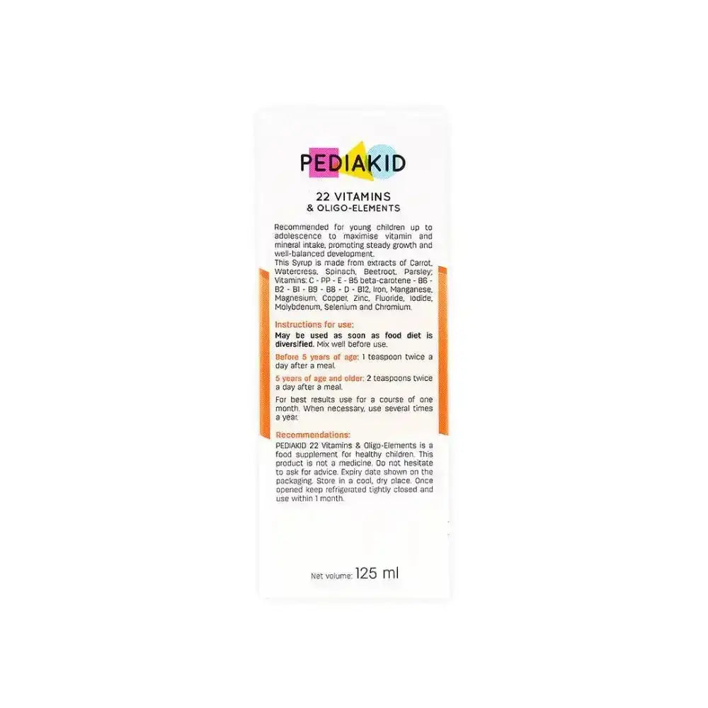 INELDEA - Pediakid 22 Vitamins Syrup 125 Ml - Pharmazone - 