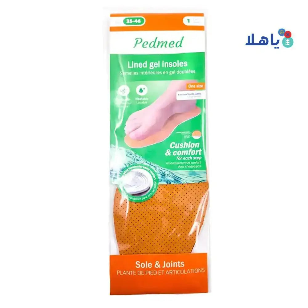 PEDMED - PEDMED LINED GEL INSOLES 1 PAIR SIZE 35 - 46 (F - 00065 - 12TPZ) - Pharmazone - 