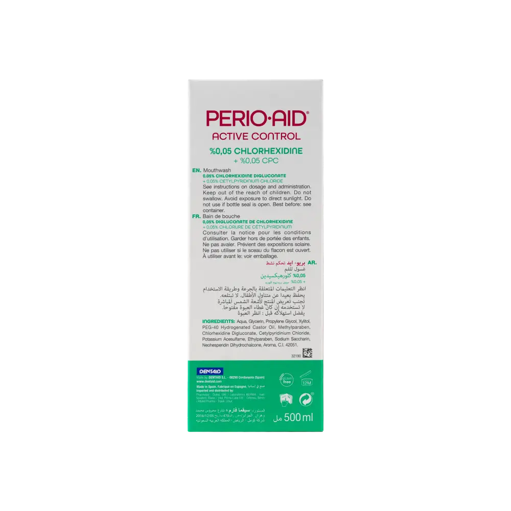 PERIO AID ACTIVE CONTROL 0.05% MOUTHWASH 500ML