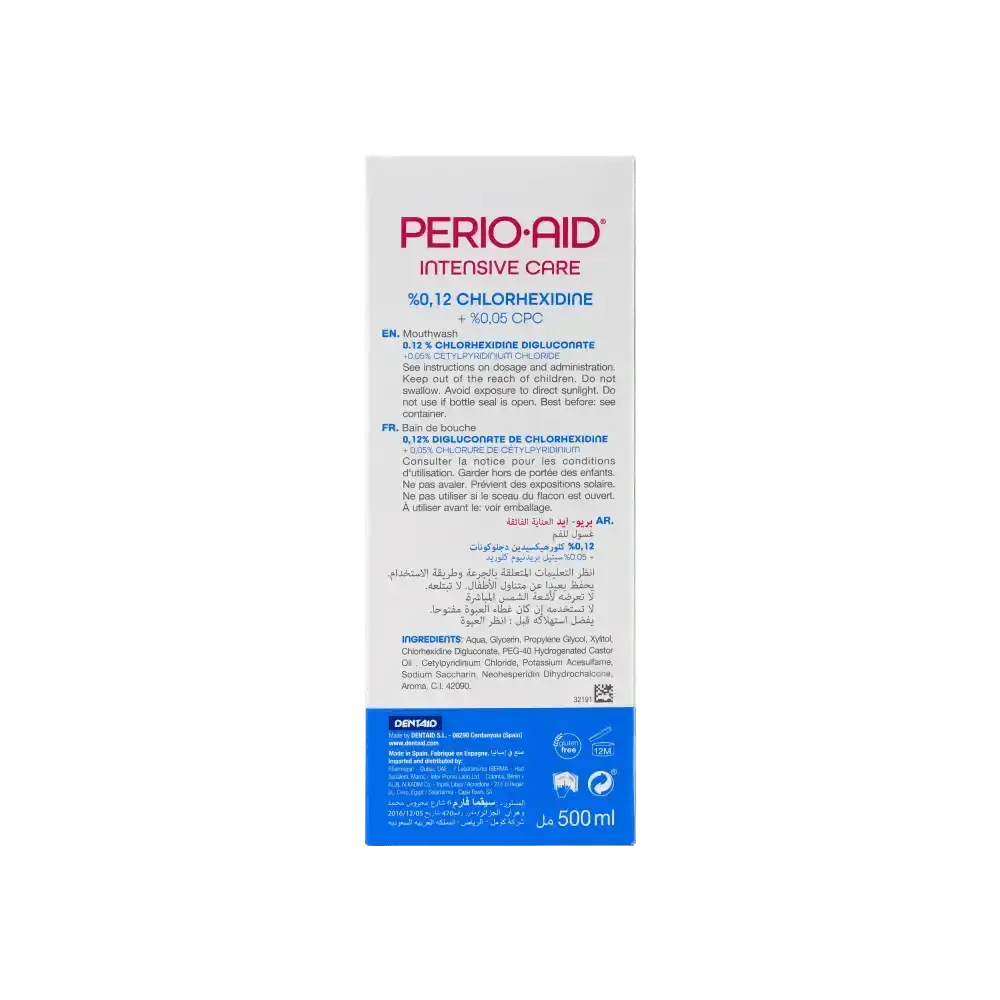 Dentaid - PERIO AID INTENSIVE CARE 0.12% MOUTHWASH 500ML - Pharmazone - 