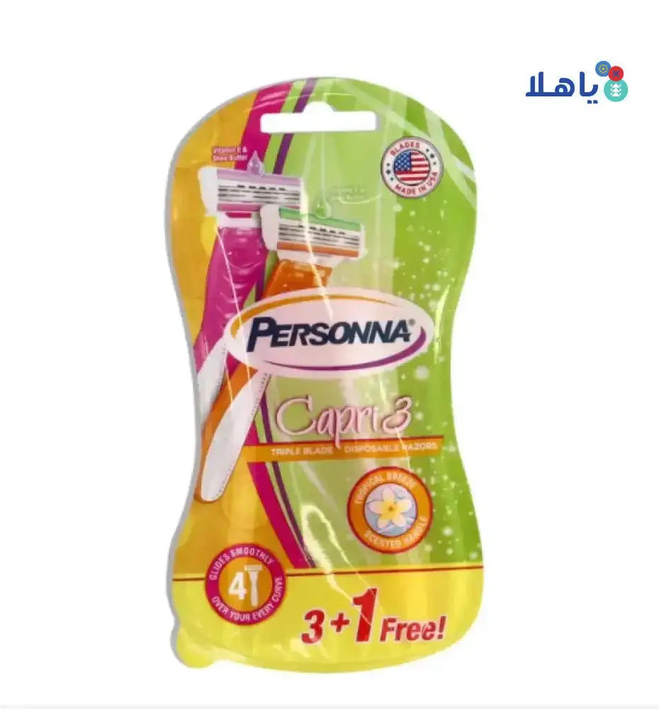 PERSONNA - PERSONNA CAPRI 3 DISPOSABLE 3+1 RAZORS - Pharmazone - 