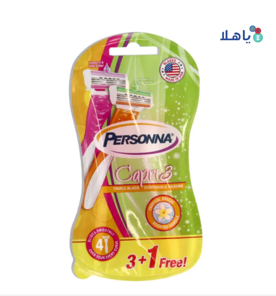 PERSONNA CAPRI 3 DISPOSABLE 3+1 RAZORS