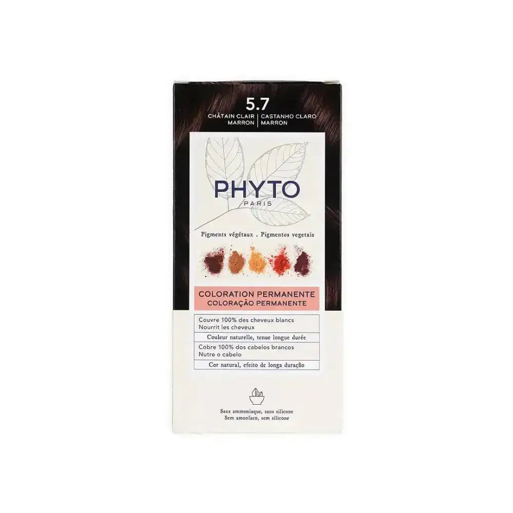 Phyto Dye - Phyto Permanent Hair Color NO. 5.7 - Light Chestnut Brown - Pharmazone - 