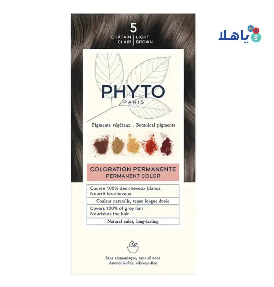 Phyto Dye - Phyto Permanent Hair Color NO.5 - Light Brown - Pharmazone - 