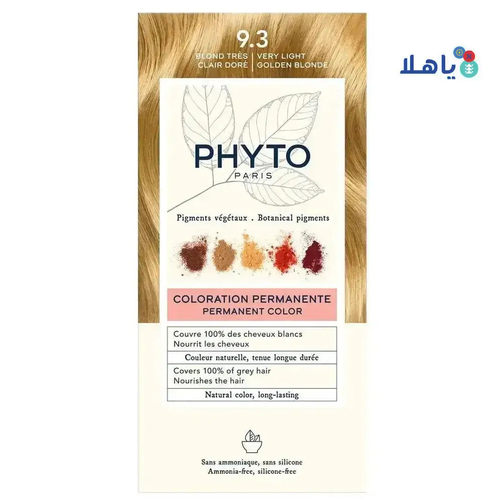 Phyto Dye - Phyto Permanent Hair Color NO.9.3 - Very Light Golden Blonde - Pharmazone - 