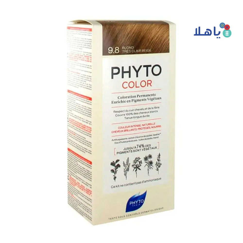 Phyto Permanent Hair Color NO. 9.8 - Tres Clair Beige