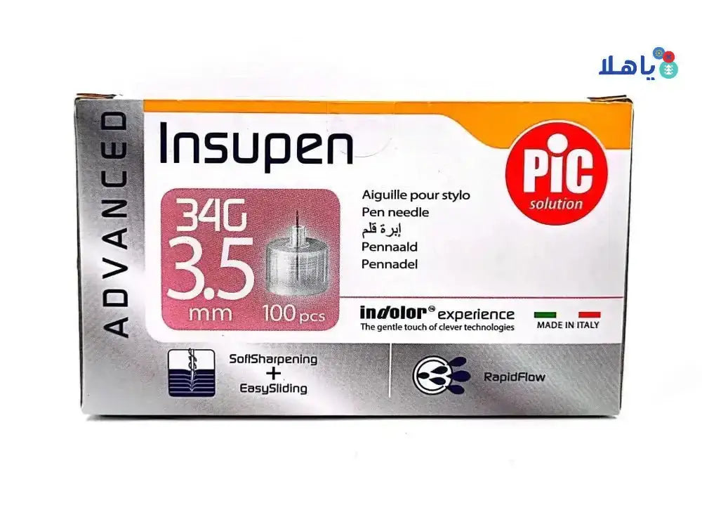 PIC - Pic Insupen Pen Needles 3.5mmx34G 100pcs - Pharmazone - 