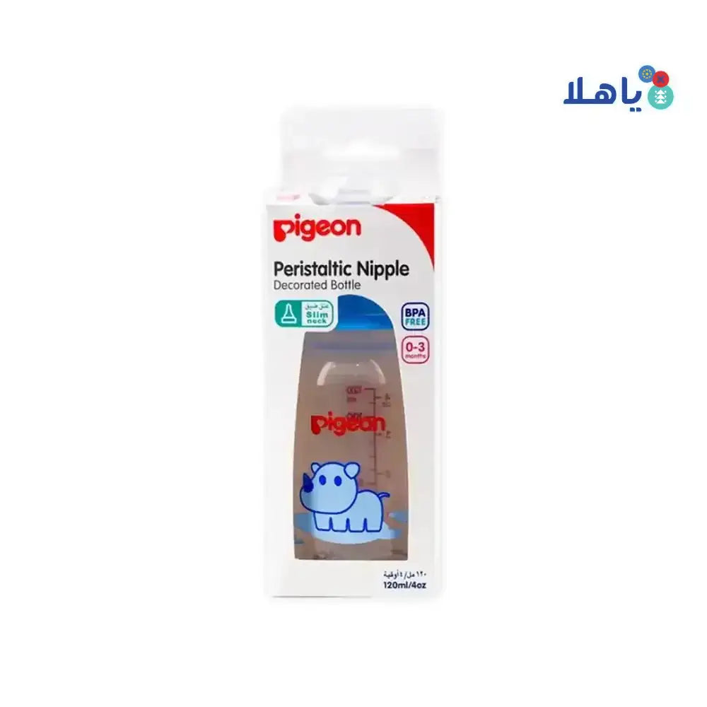 PIGEON - Pigeon Peristaltic Nipple Decorated Bottle 0 - 3m 120ml - 415 - Pharmazone - 