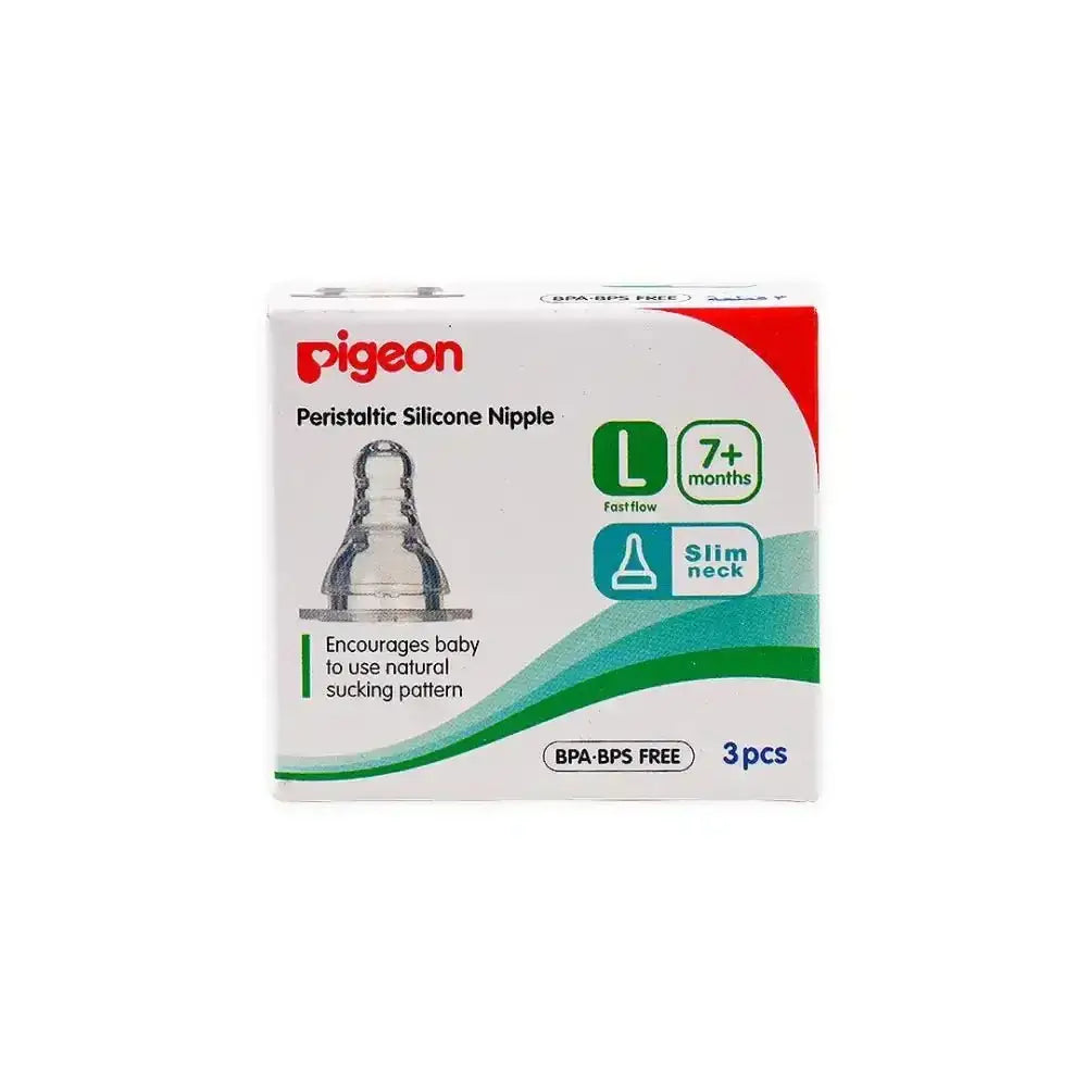 PIGEON - Pigeon Peristaltic Silicone Nipple L +9m 3Pcs - 17354 - Pharmazone - 