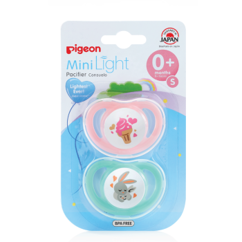 PIGEON MINI LIGHT PACIFIER 0+ MONTHS 2PCS SMALL-78259/78262
