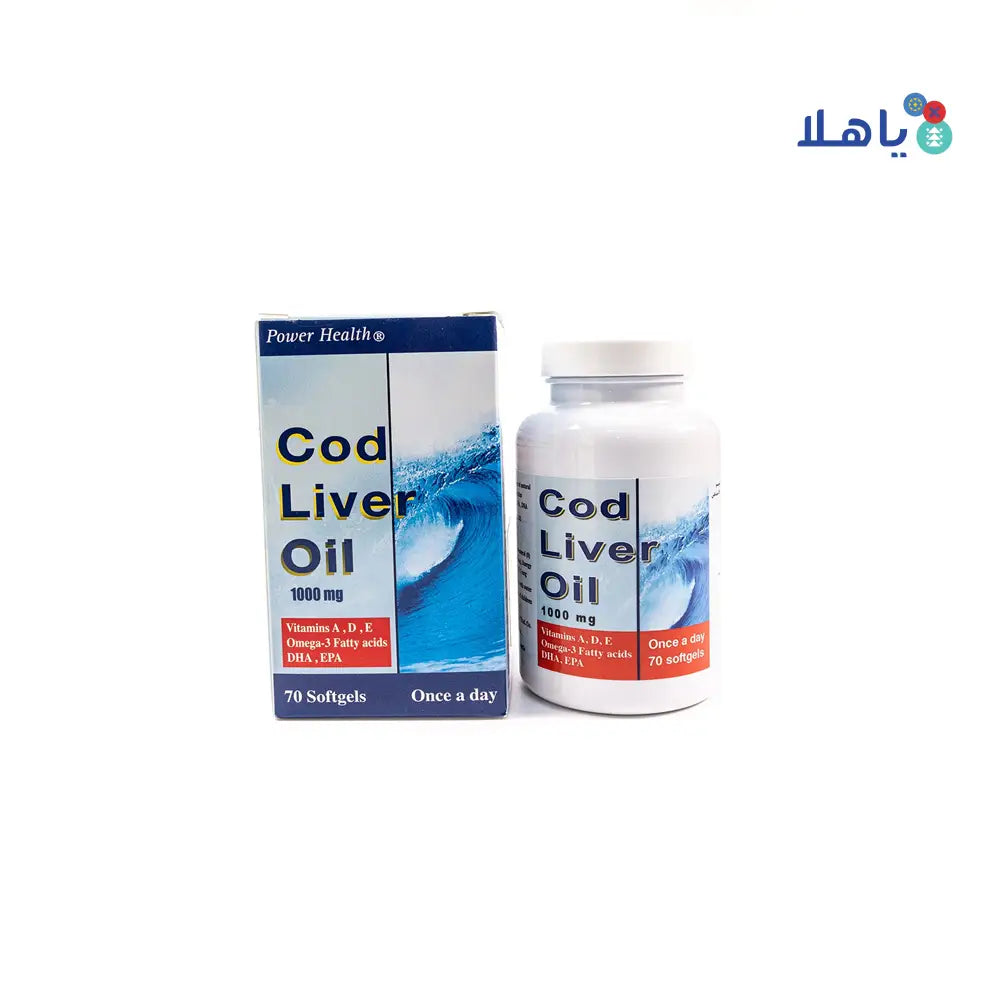 POWER HEALTH COD LIVER OIL 1000MG 70 CAP*