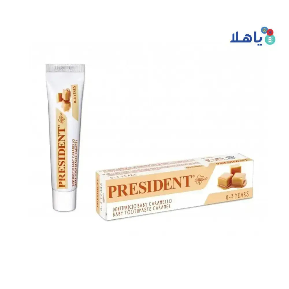 President - President Baby 0 - 3 Years Caramel Toothpaste 30ml - Pharmazone - 