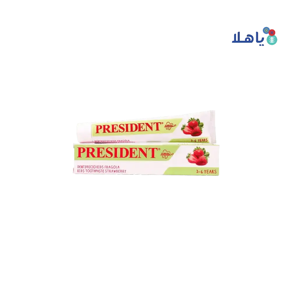 President - President Kids 3 - 6 Years Strawberry Toothpaste 50ml - Pharmazone - 