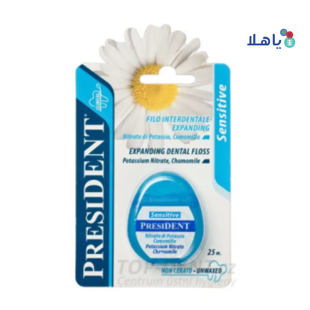 PRESIDENT SENSITIVE EXPANDING DENTAL FLOSS 25MT