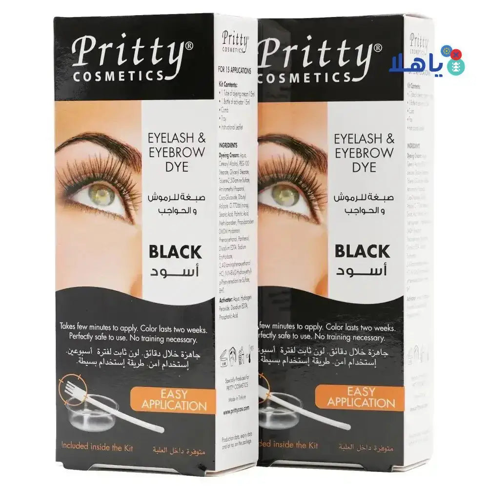 PRITTY - Pritty Eyelash & Eyebrow Dye - Black 1+1 Offer - Pharmazone - 