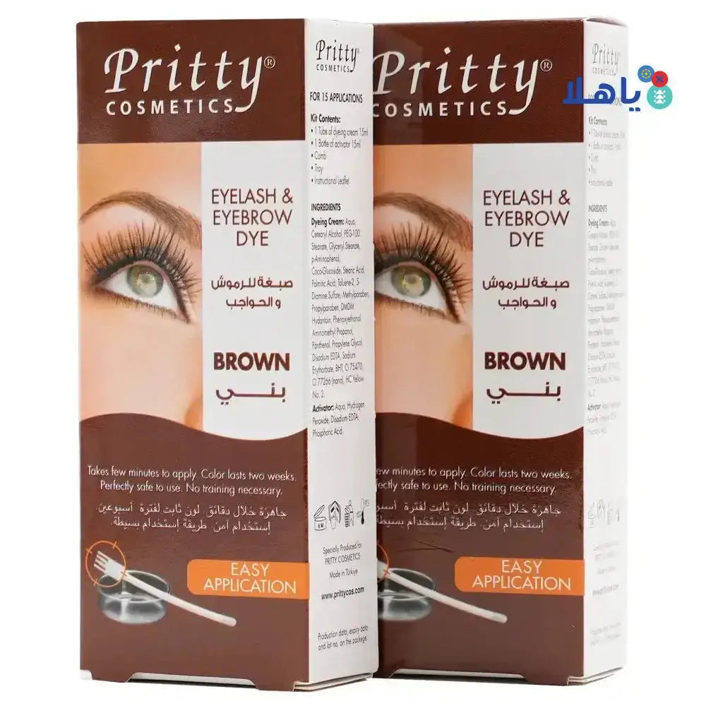 PRITTY - Pritty Eyelash & Eyebrow Dye Brown 1+1 Offer - Pharmazone - 