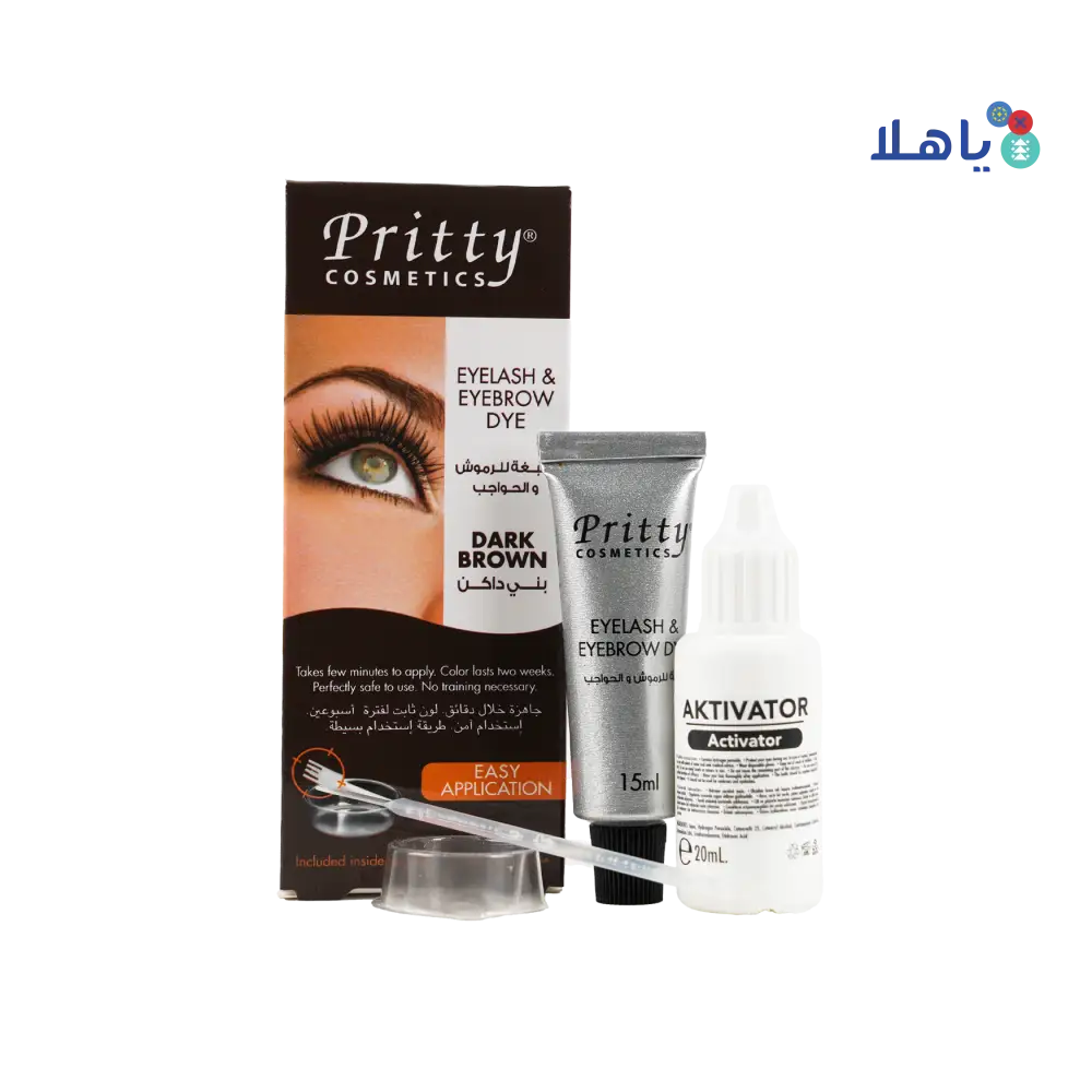 PRITTY EYELASH & EYEBROW  DYE-DARK BROWN