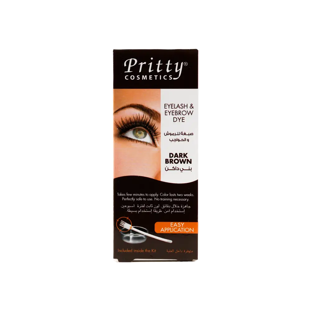 PRITTY EYELASH & EYEBROW  DYE-DARK BROWN