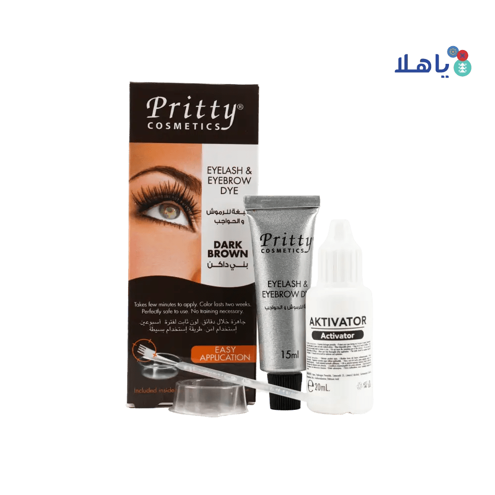 PRITTY - PRITTY EYELASH & EYEBROW DYE - DARK BROWN - Pharmazone - 