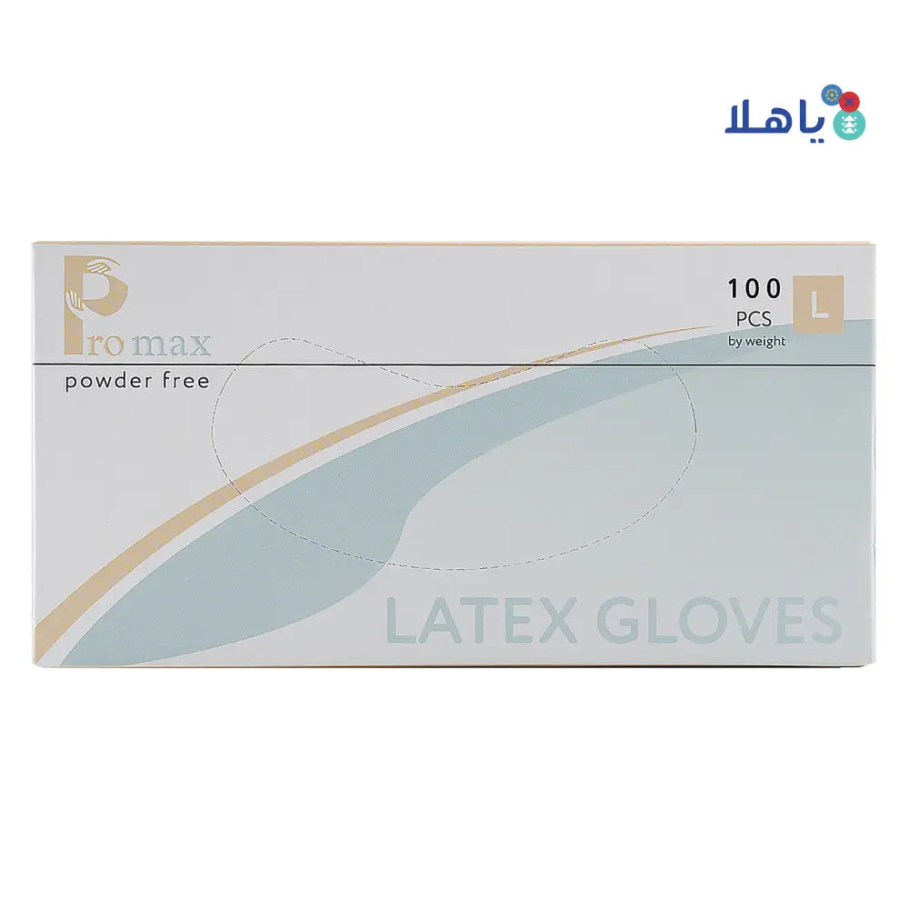 Promax Latex Examination Gloves 100 Pcs Powder Free Size-L