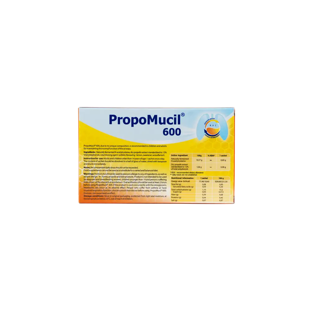 PROPOMUCIL 600 DUAL ACTION 5 SACHETS-LEMON FLAVOR