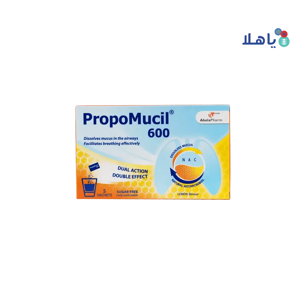 ABELA PHARM - Propomucil 600 Dual Action 5 Sachets - Lemon Flavor - Pharmazone - 