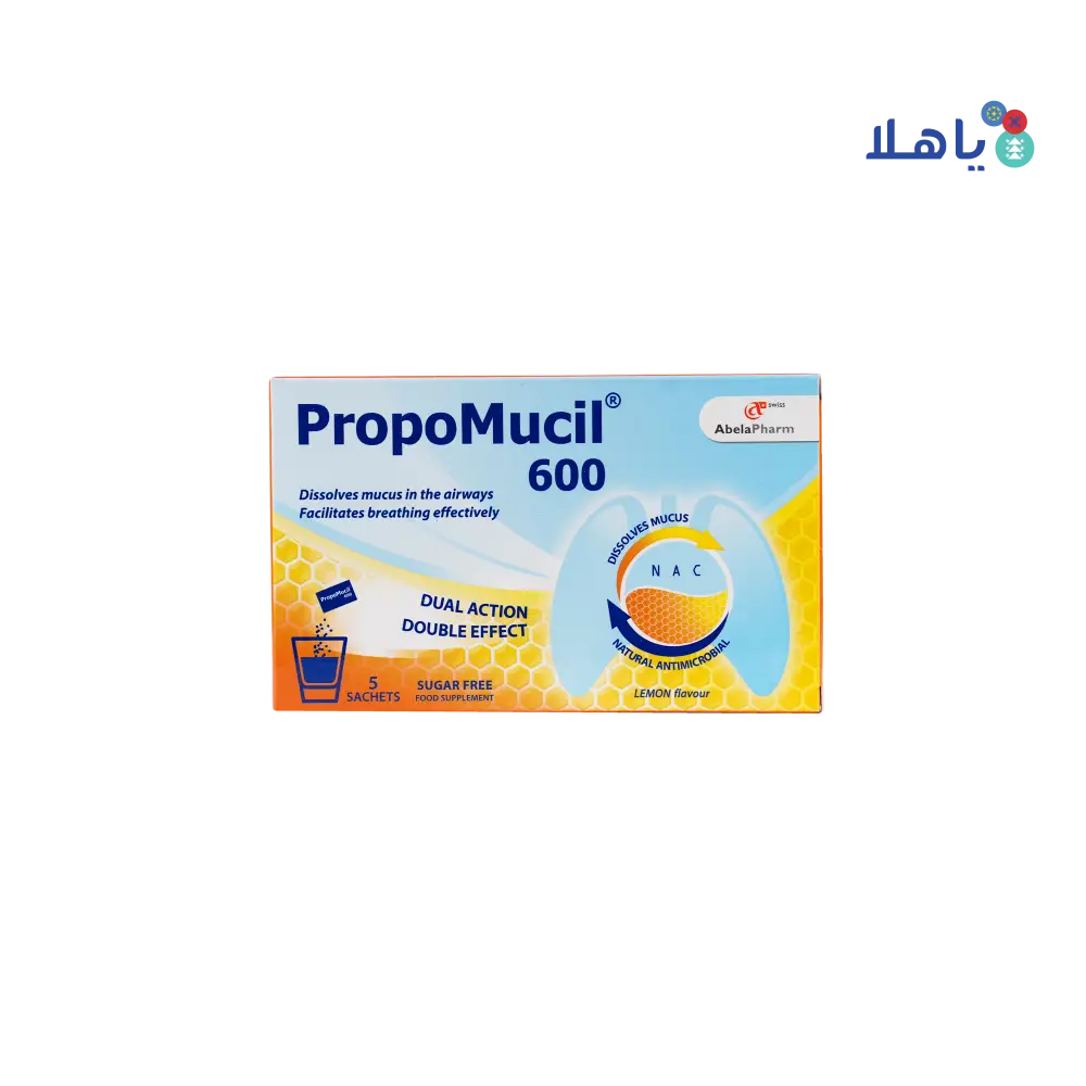 PROPOMUCIL 600 DUAL ACTION 5 SACHETS-LEMON FLAVOR