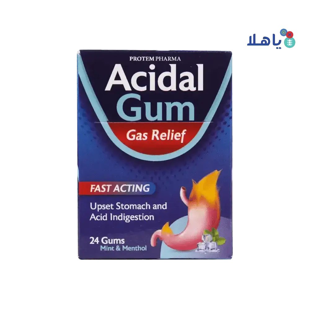 PROTEM PHARMA - Protem Pharma Acidal Gas Relief 24Gums - Pharmazone - 