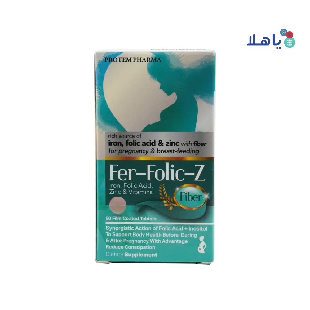 PROTEM PHARMA FER-FOLIC-Z FIBER 60 TABLETS