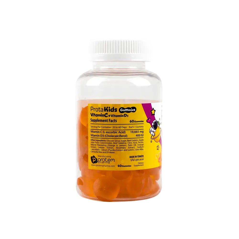 Protem Pharma Prota Kids Vitamin C +Vit D3 400iu 60Gummies