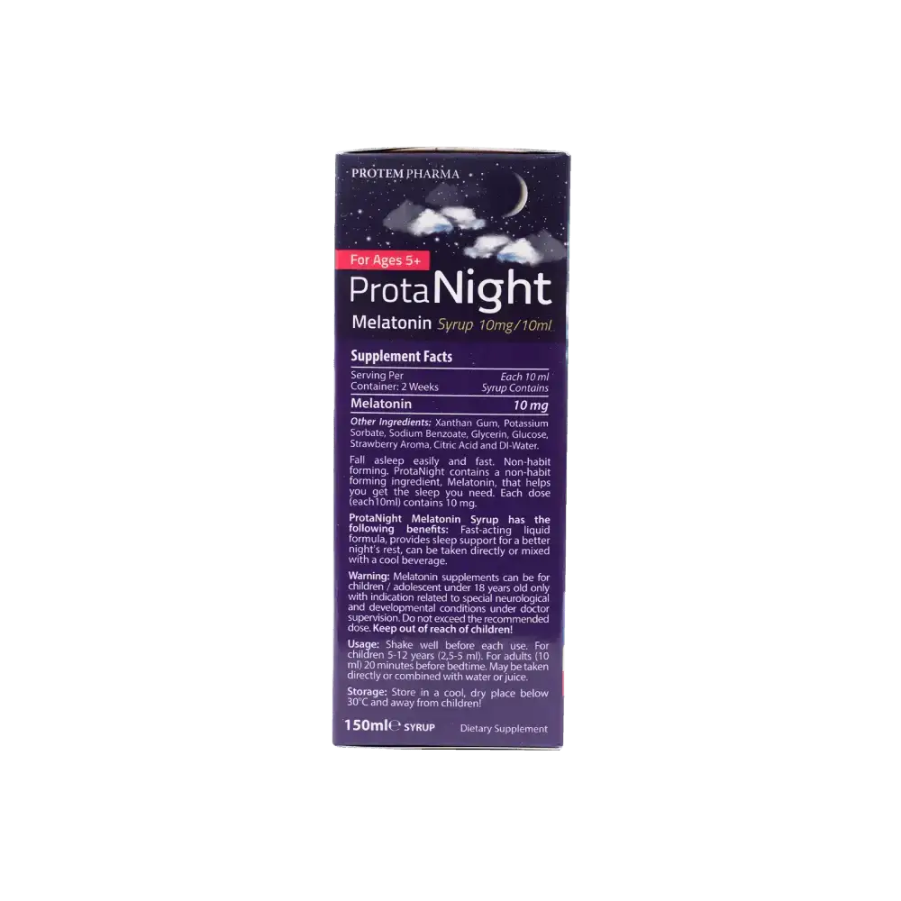 PROTEM PHARMA - Protem Pharma Prota Night Melatonin Syrup 10mg/10ml 150ml - Pharmazone - 