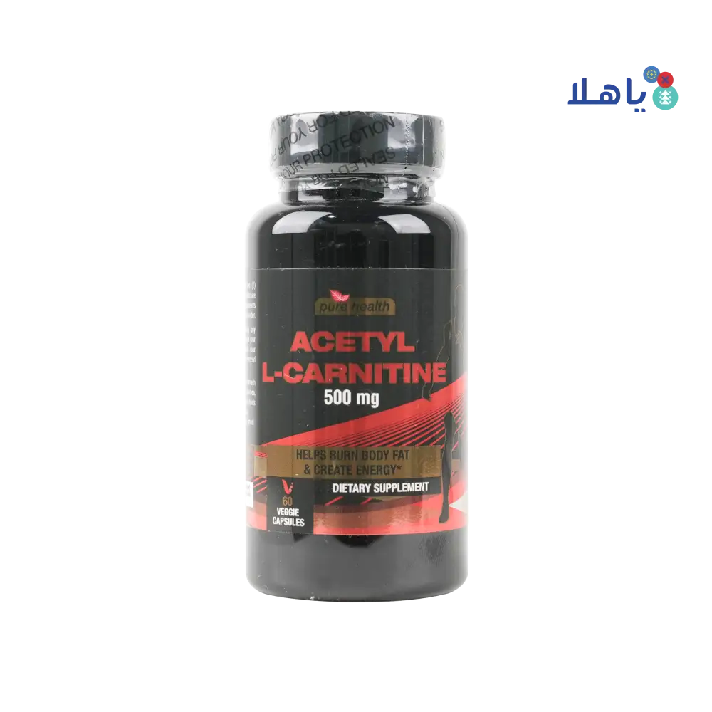 PURE HEALTH ACETYL L-CARNITINE 500MG 60 VEGGIE CAP