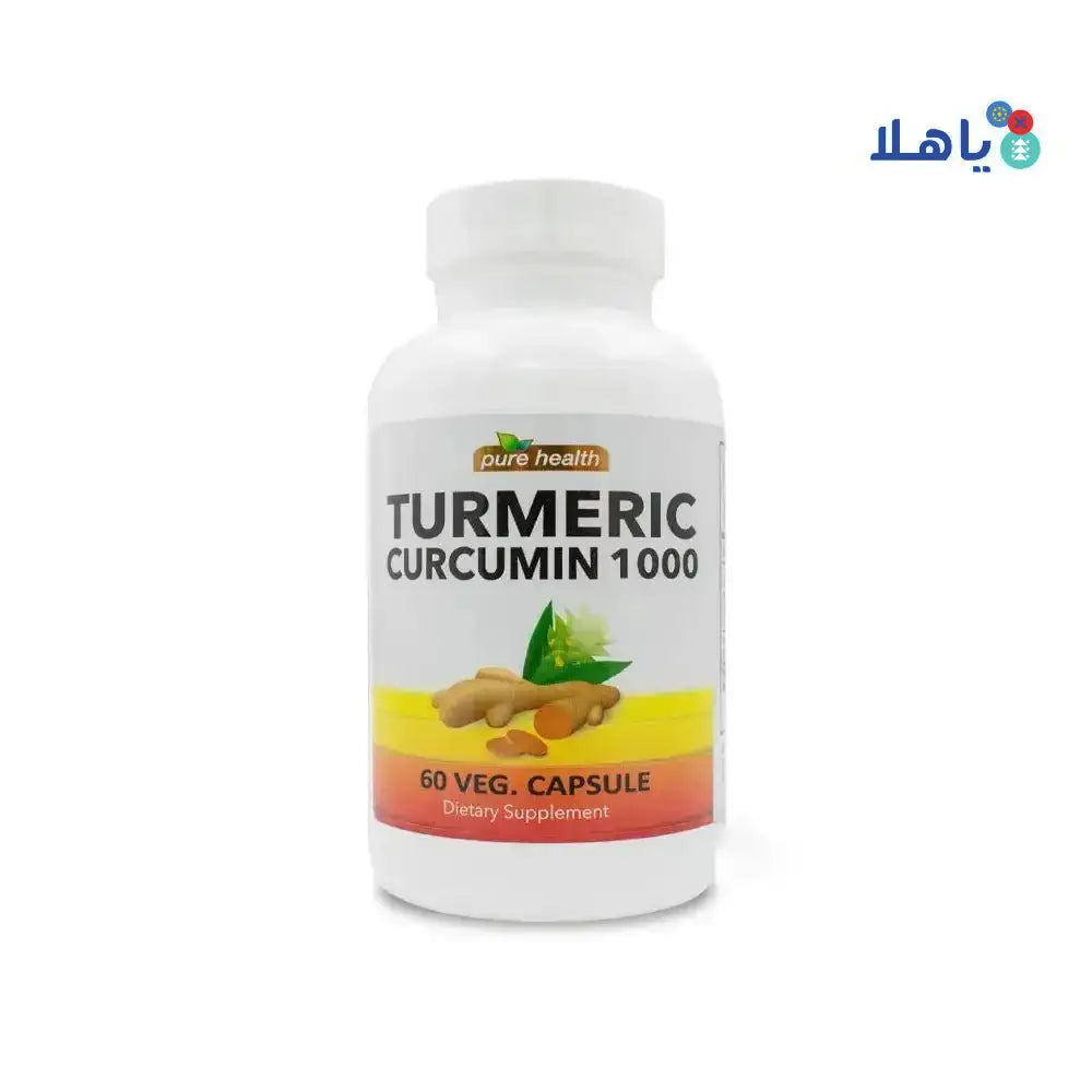 PURE HEALTH - Pure Health Turmeric Curcumin 1000 60 Veg Capsules - Pharmazone - 