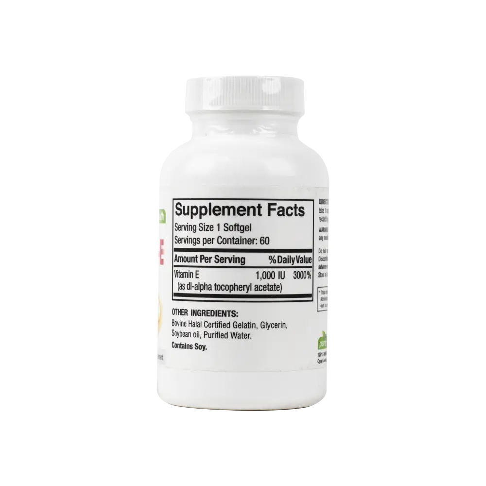 PURE HEALTH VITAMIN-E 1000IU 60 SOFTGELS