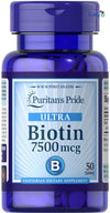 PURITANS PRIDE ULTRA BIOTIN 7500MCG 50TAB