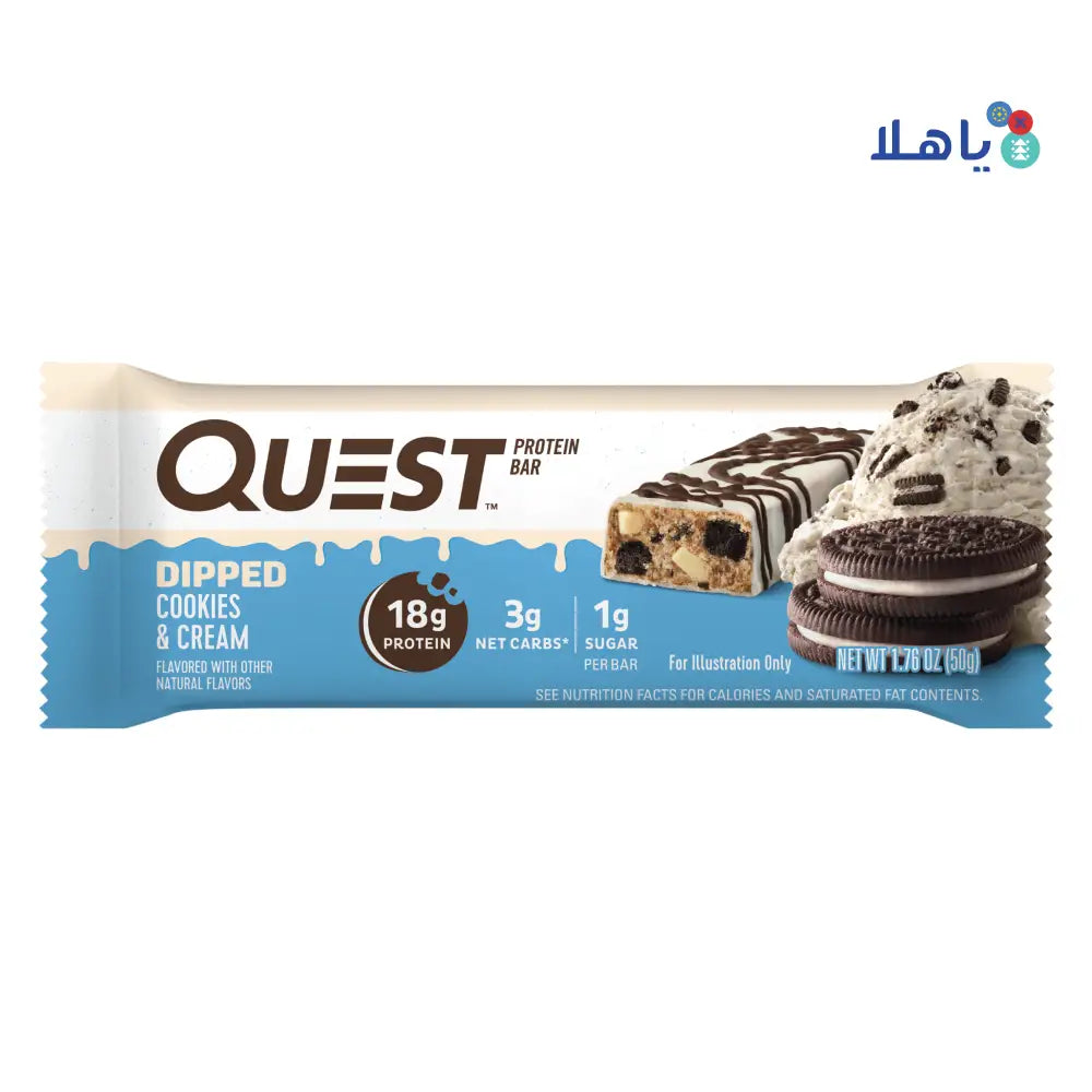 Quest Protein Bar 18g-Dipped Cookies & Cream 50G