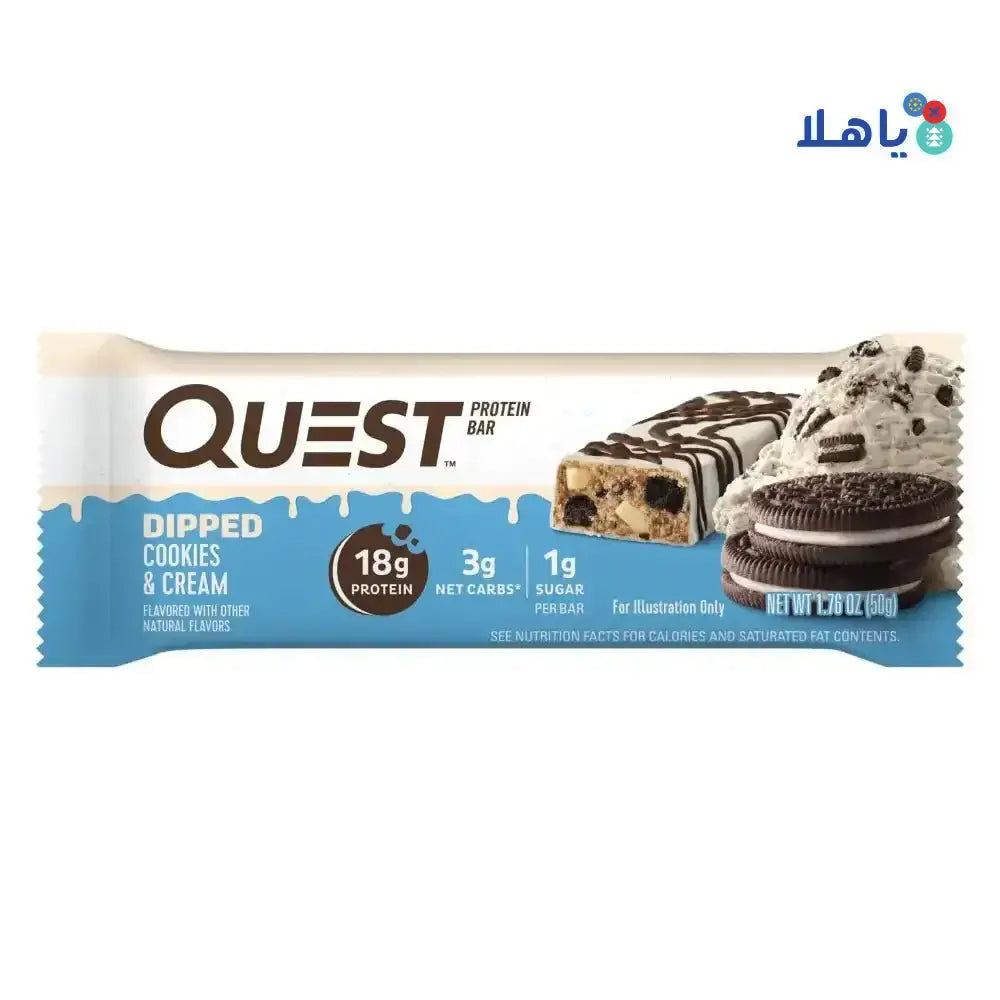 QUEST - Quest Protein Bar 18g - Dipped Cookies & Cream 50G - Pharmazone - 