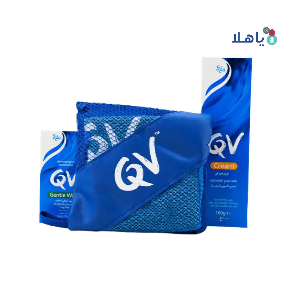 Qv Gentel Wash 40ml & Cream 100g + Cooling Towel Offer