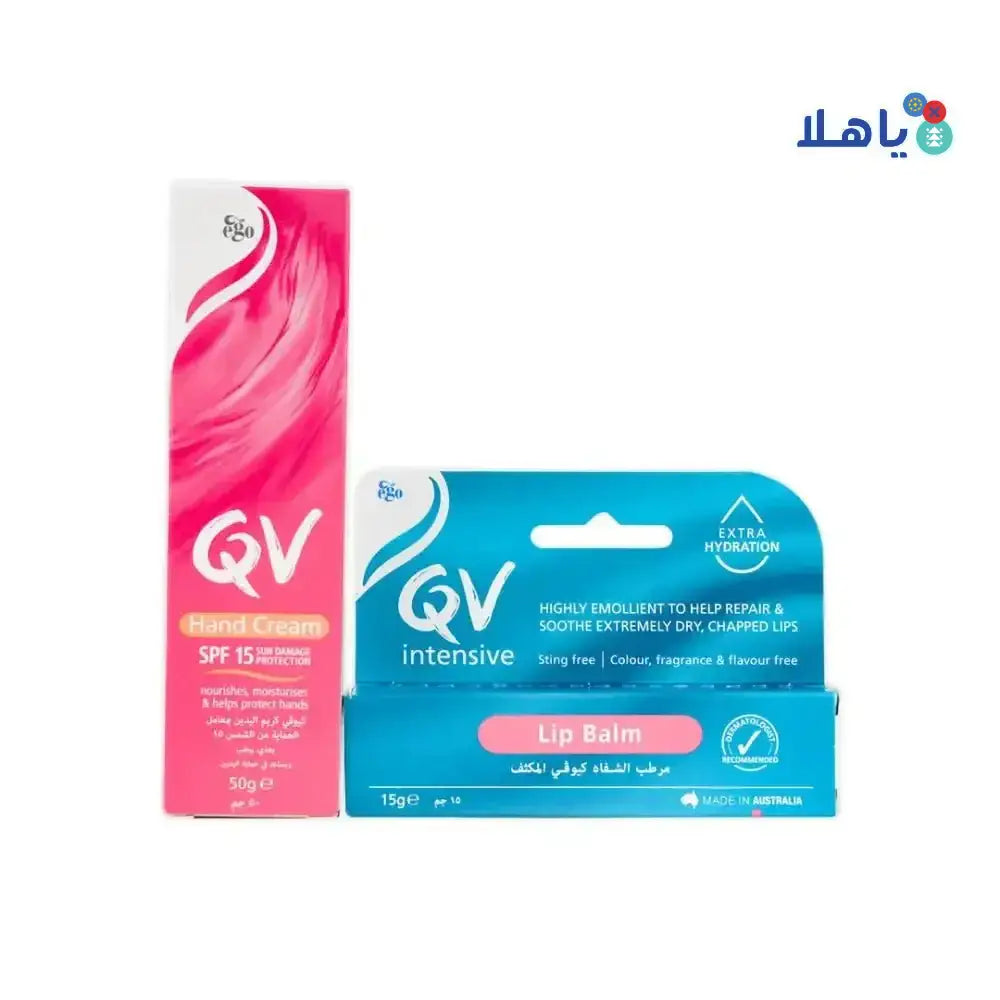 QV - Qv Hand Cream + Lip Balm Set - Pharmazone - 